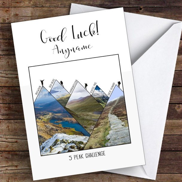 5 Peaks Photographic Style Good Luck Personalised Good Luck Card