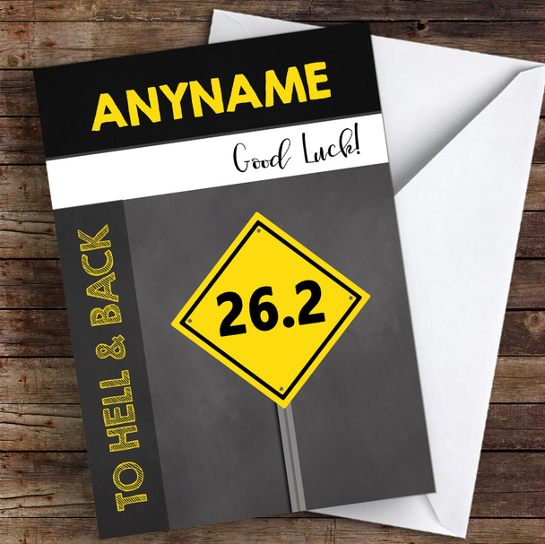Marathon To Hell and Back Good Luck Personalised Good Luck Card