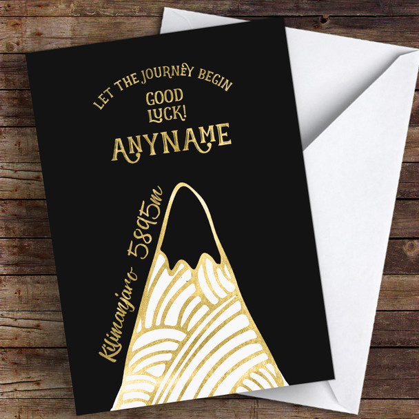 Kilimanjaro Gold Style Good Luck Personalised Good Luck Card
