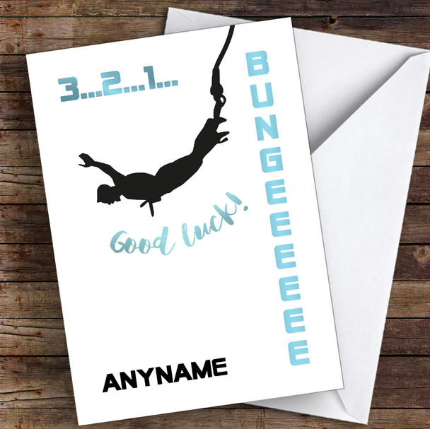 Bungee Jump Challenge Good Luck Personalised Good Luck Card