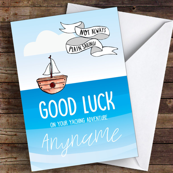 Sailing Challenge Plain Sailing Personalised Good Luck Card