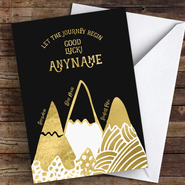 3 Peaks Gold Style Good Luck Personalised Good Luck Card
