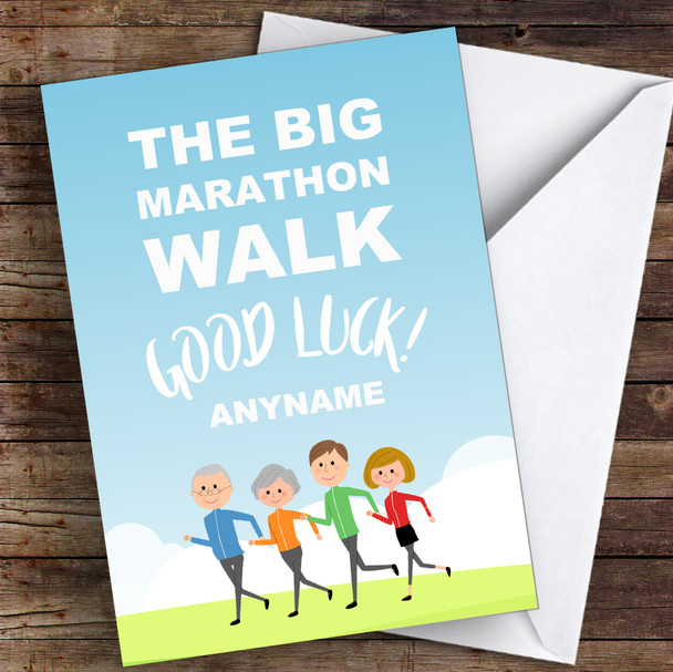 Big Marathon Walk Good Luck Personalised Good Luck Card