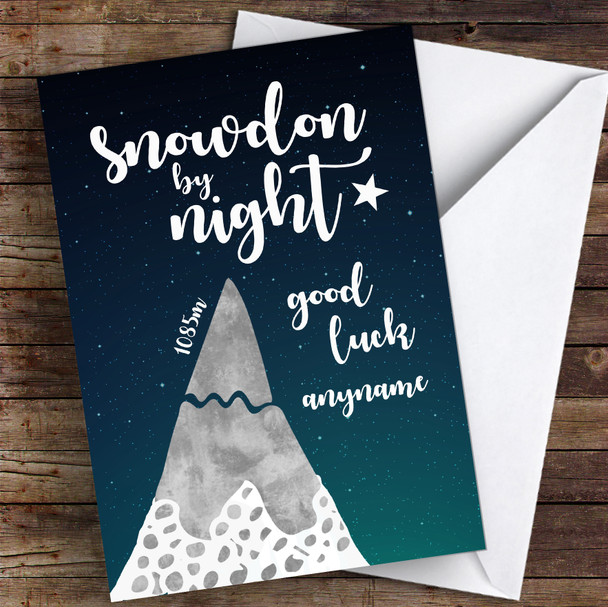 Snowdon By Night Good Luck Personalised Good Luck Card