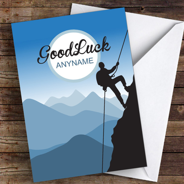 Climbing Challenge Personalised Good Luck Card