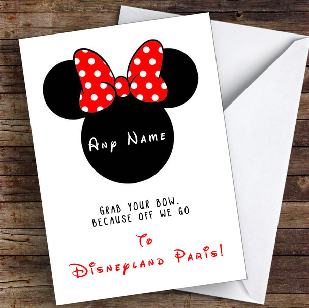 You're Going To Disneyland Paris Minnie Mouse Personalised Greetings Card