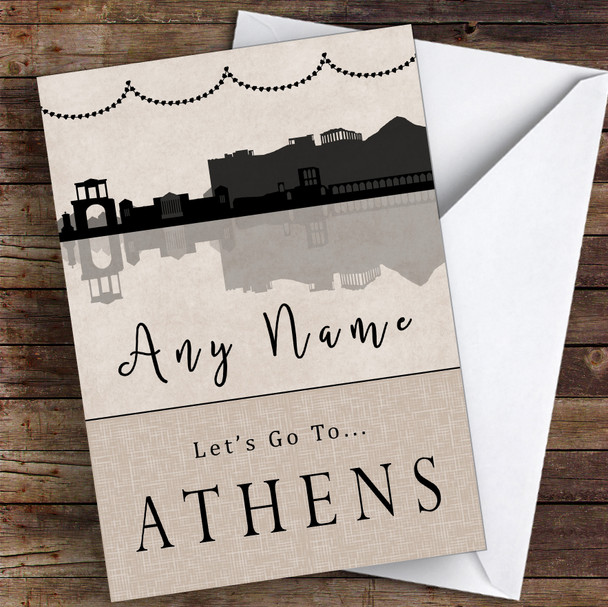 Surprise Let's Go To Athens Personalised Greetings Card