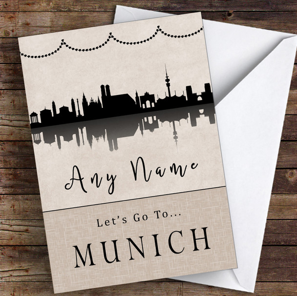 Surprise Let's Go To Munich Personalised Greetings Card