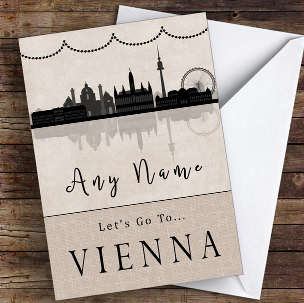 Surprise Let's Go To Vienna Personalised Greetings Card