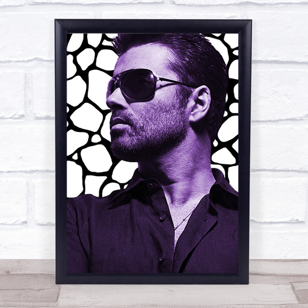 George Michael Purple Funky Framed Wall Art Print