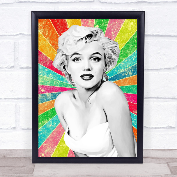Marilyn Monroe Colour Burst Funky Framed Wall Art Print