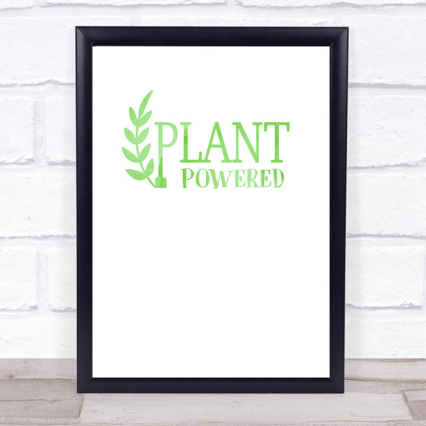 Plant Powered Vegan Quote Typography Wall Art Print