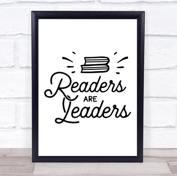 Readers Are Leaders Quote Typography Wall Art Print