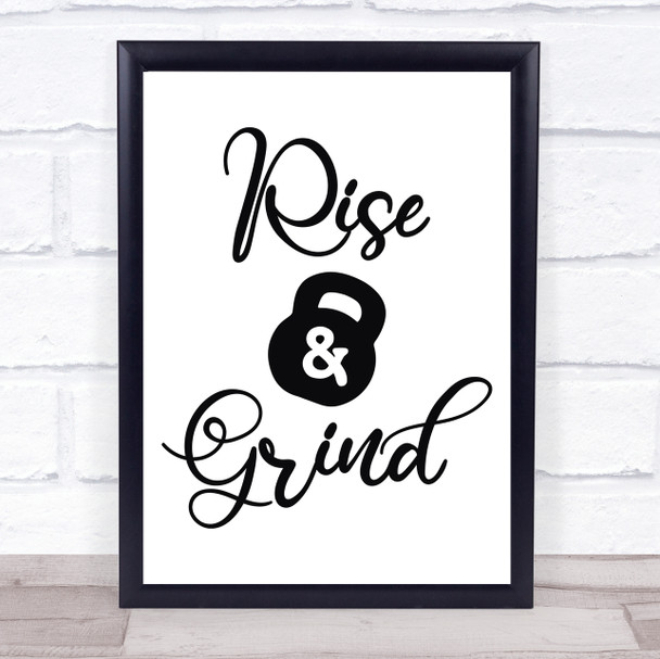 Rise & Grind Quote Typography Wall Art Print