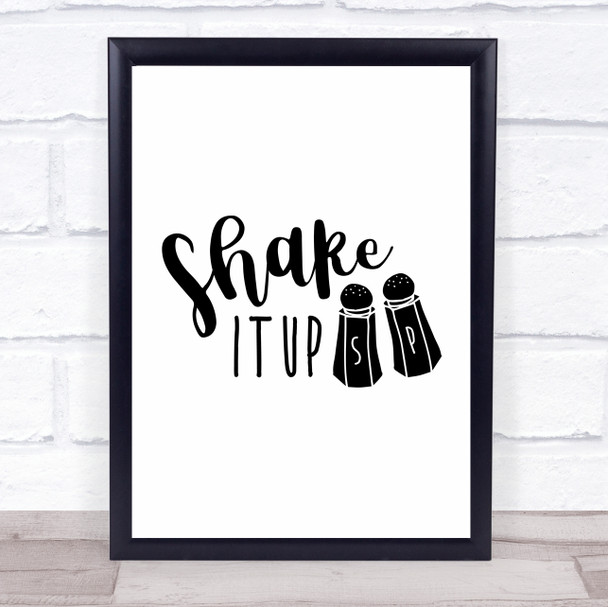 Salt Pepper Shake It Up Kitchen Quote Typography Wall Art Print