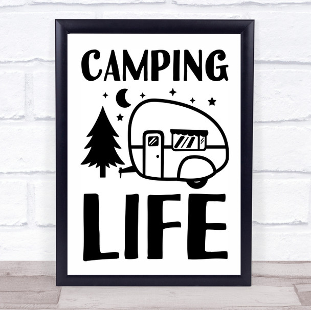Caravan Camping Life Quote Typography Wall Art Print