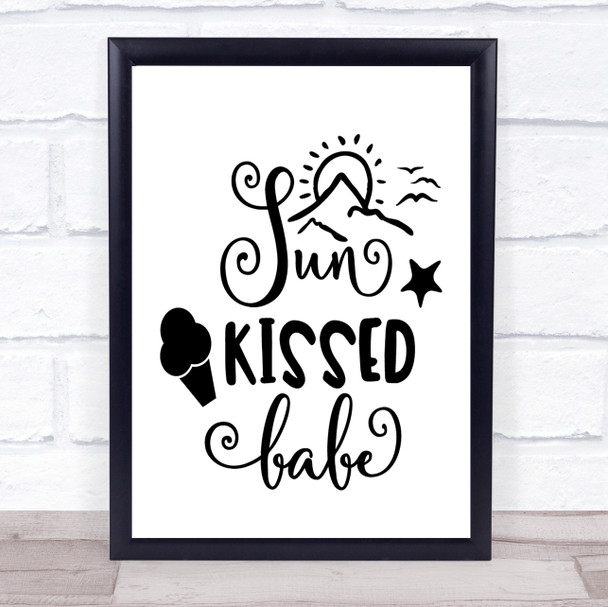 Sun Kissed Babe Quote Typography Wall Art Print