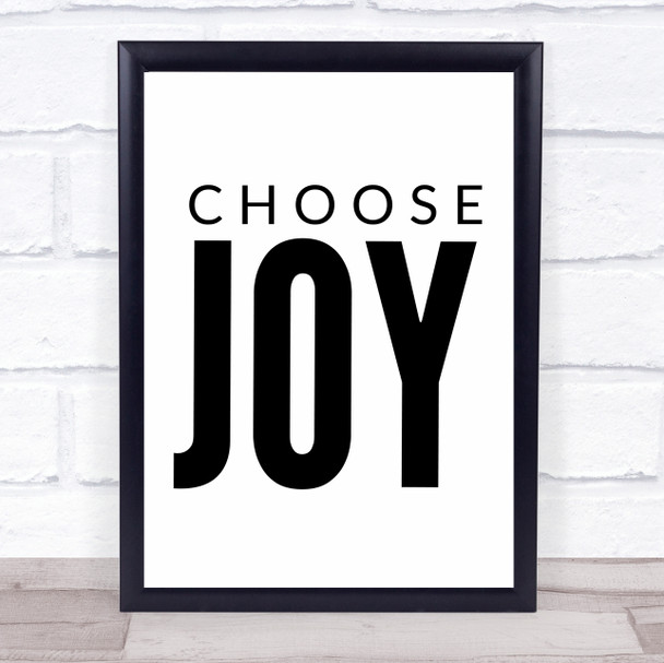 Choose Joy Quote Typography Wall Art Print