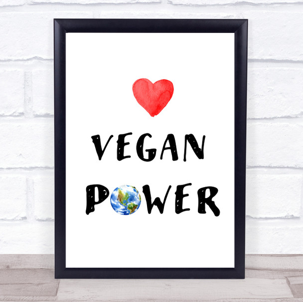 Vegan Power Activist Climate Quote Typography Wall Art Print