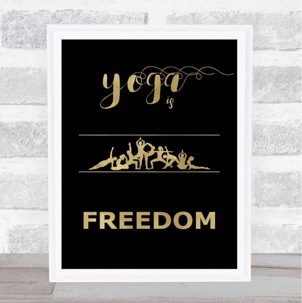 Yoga Rainbow Style Gold Style Quote Typography Wall Art Print