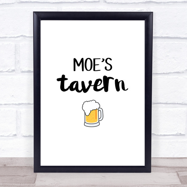 Duff Beer Moes Tavern Quote Typography Wall Art Print