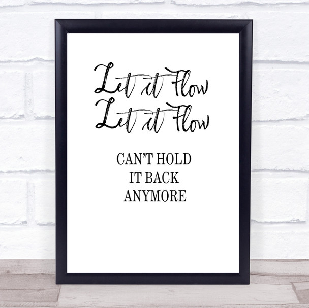 Bathroom Toilet Let It Flow Quote Typography Wall Art Print