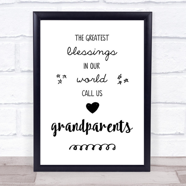 Greatest Blessings Quote Typography Wall Art Print