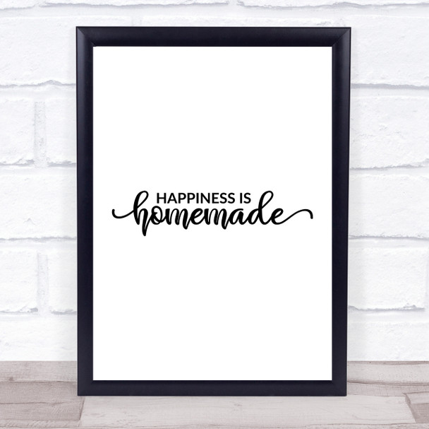 Happiness Is Homemade Quote Typography Wall Art Print