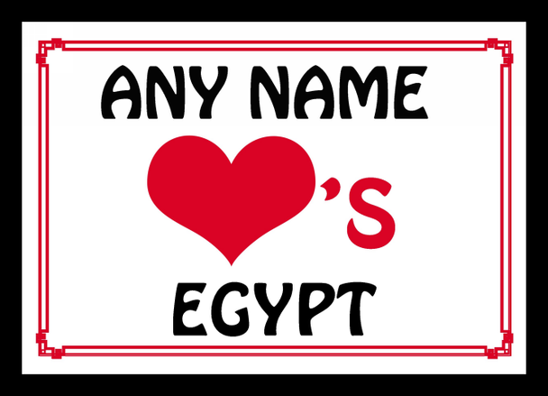 Love Heart Egypt Personalised Placemat