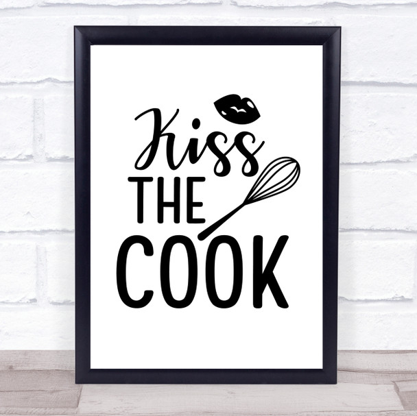 Kiss The Cook Quote Typography Wall Art Print