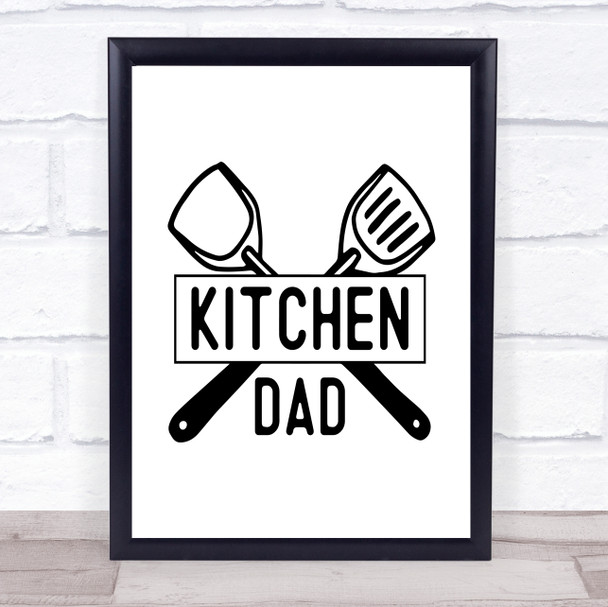 Kitchen Dad Quote Typography Wall Art Print