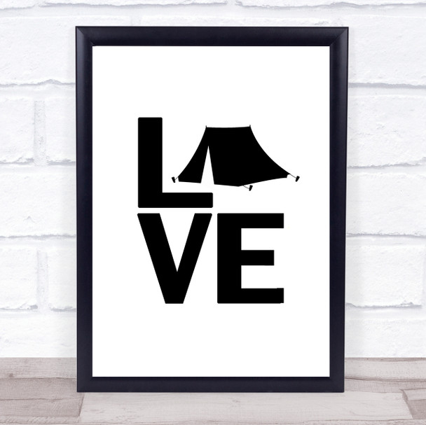 L O V E Camping Quote Typography Wall Art Print
