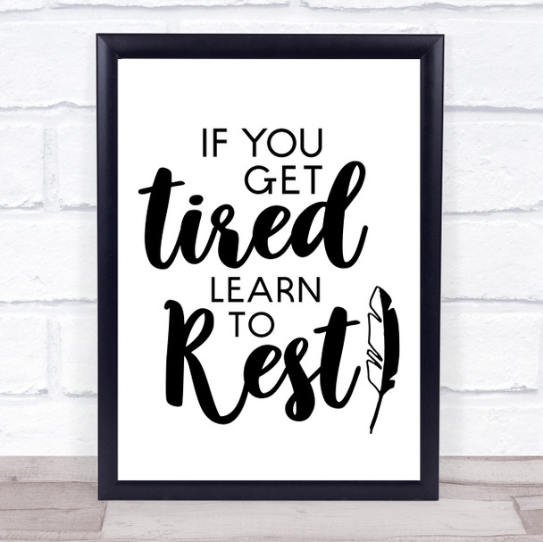 Learn To Rest Quote Typography Wall Art Print