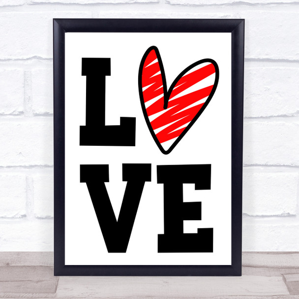 Big Love With Heart Quote Typography Wall Art Print