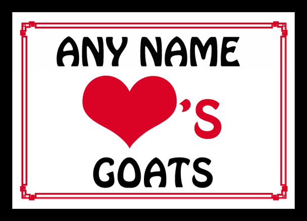 Love Heart Goats Personalised Placemat