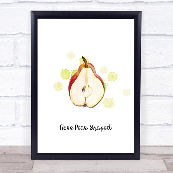 Half Pear Gone Pear Shaped Decorative Wall Art Print