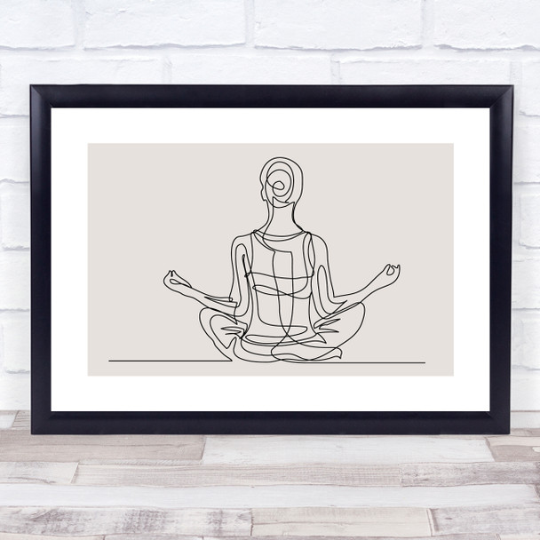 Block Colour Line Art Landscape Yoga Pose Decorative Wall Art Print