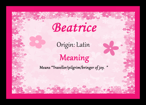 Beatrice Personalised Name Meaning Placemat