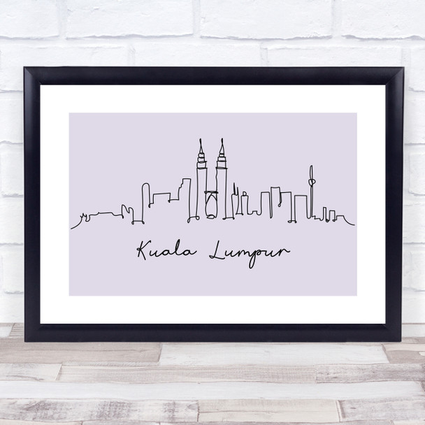 Block Colour Line Art Kuala Lumpur Decorative Wall Art Print