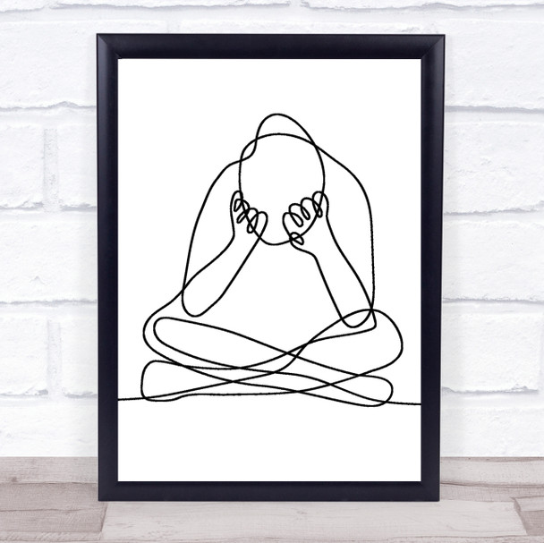 Black & White Line Art Depression Decorative Wall Art Print