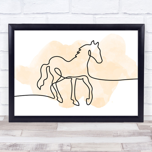 Watercolour Line Art Simple Horse Decorative Wall Art Print