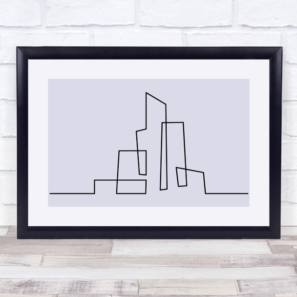 Block Colour Line Art Cityscape Decorative Wall Art Print