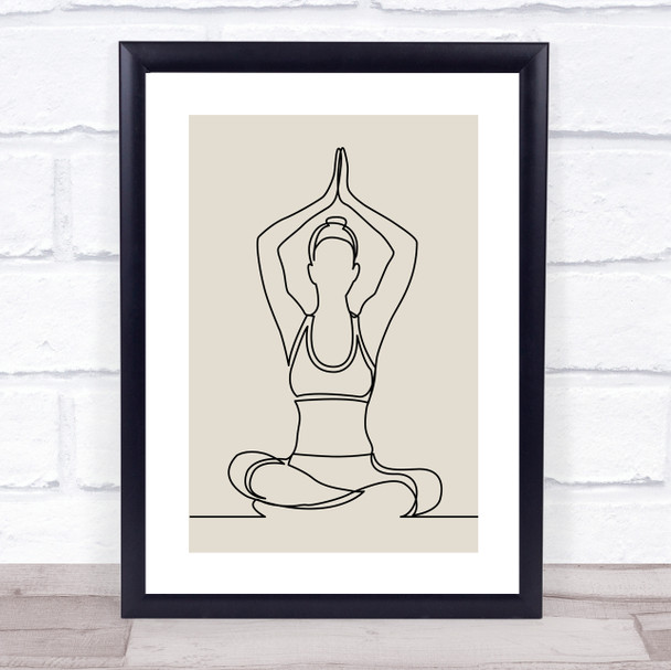 Block Colour Line Art Yoga Pose Decorative Wall Art Print