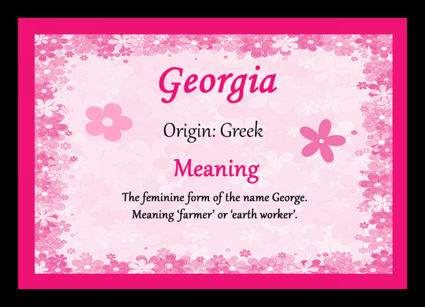 Georgia Personalised Name Meaning Placemat