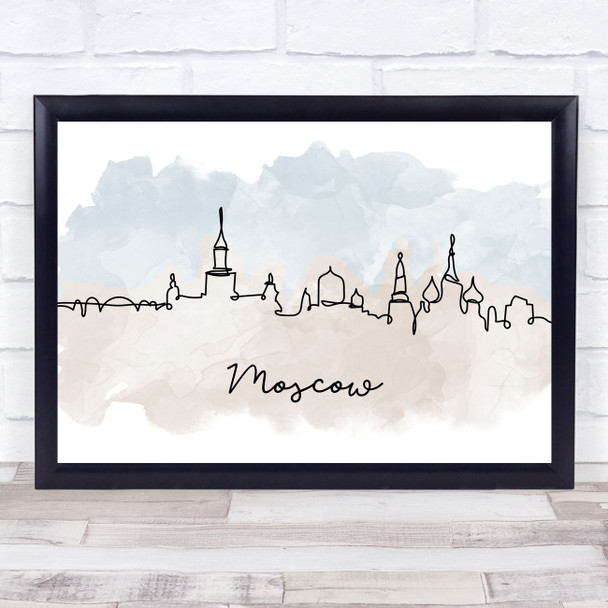 Watercolour Line Art Moscow Decorative Wall Art Print