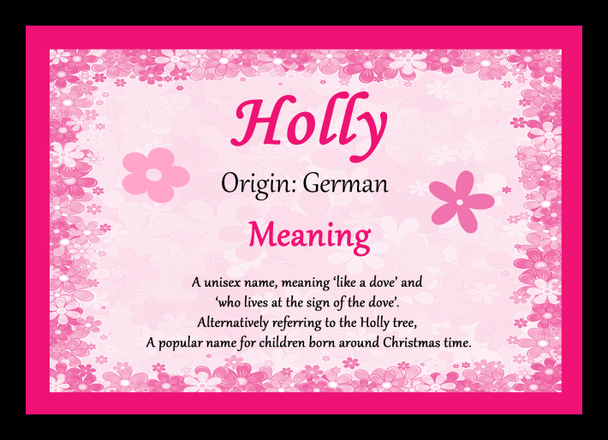Holly Personalised Name Meaning Placemat