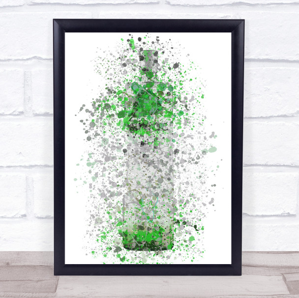 Watercolour Splatter Ciroc Apple Vodka Bottle Wall Art Print