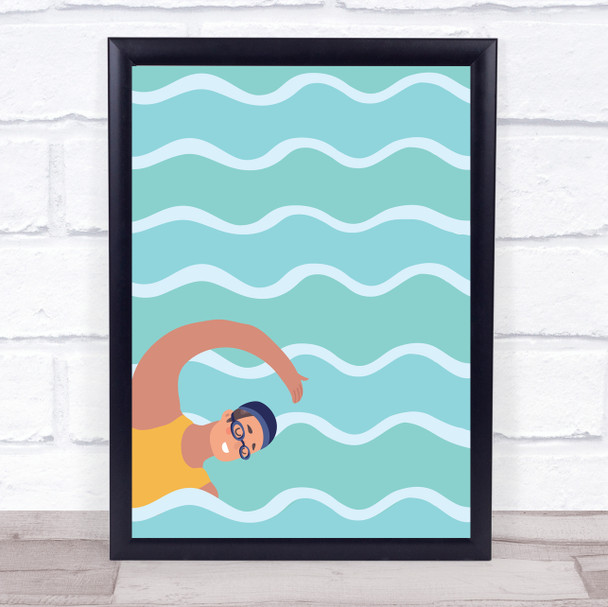 Swimmer Decorative Wall Art Print