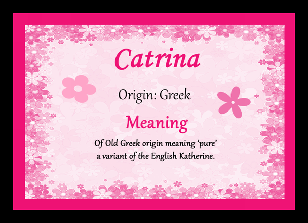 Catrina Personalised Name Meaning Placemat