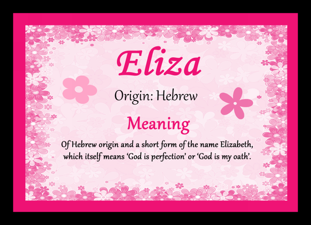 Eliza Personalised Name Meaning Placemat